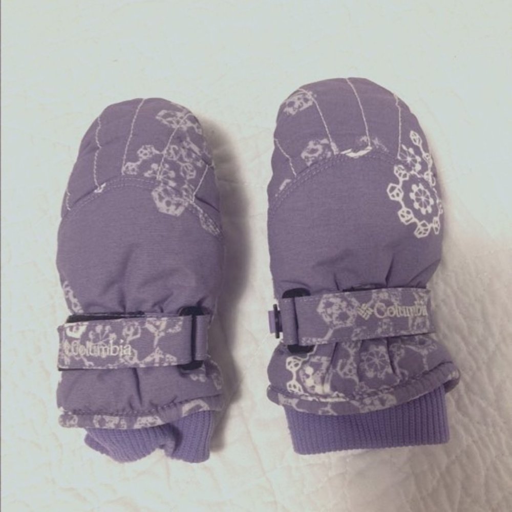 Columbia Toddler Mittens one size purple with velcro strap